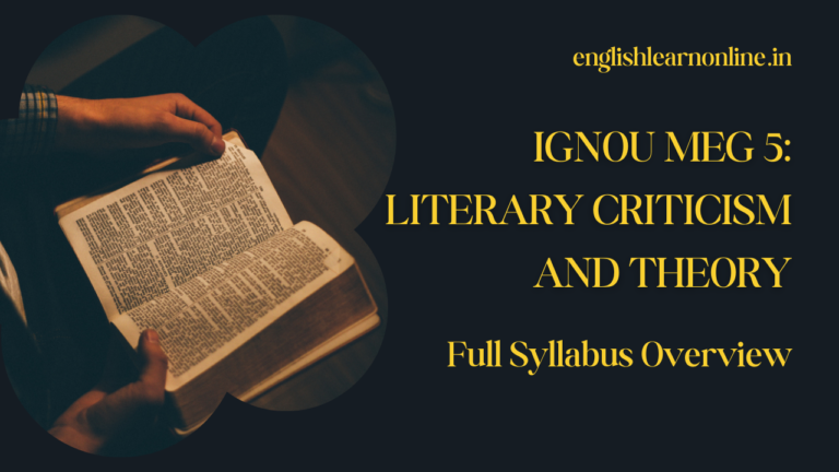 Literary Criticism and Theory – Full Syllabus
